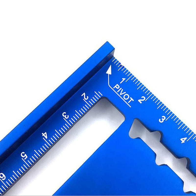 ASNOMY Imperial Triangle Ruler - 7 Inch & 12 Inch Blue Aluminum Alloy Rafter Square Protractor, High Precision Layout Measuring Tool for Engineer Carpenter Imperial Style Blue