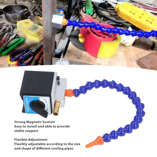 Magnetic Base Coolant Hose, 1/4in Inlet 1/2in Outlet 300mm Long Coolant Oil Water Hose Pipe Adjustable Magnetic Base Holder