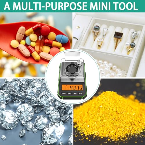 ORIA Digital Milligram Scale, 50g x 0.001g, Weighing Pan Included, Blue 5 cm x 14 cm x 4 cm