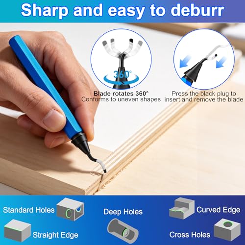 3D Printing Deburring Set Deburring Tool Hand Deburring Tools Files Hand Deburring Tool Set with 11 Different Blades 5 File Set and Side Cutter Metal Handle