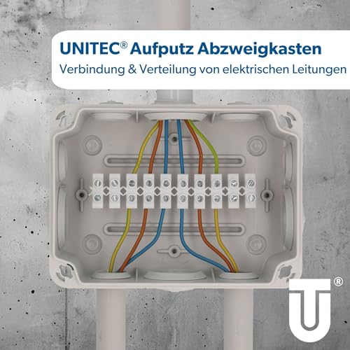 Unitec Surface-Mounted IP65 Junction Box 130x176x76 mm Single