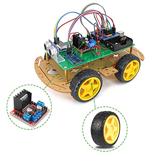 L298N Motor Drive Controller Board Stepper Motor Control Module Dual H-Bridge with DC Motor and Smart Car Wheel Compatible with Arduino