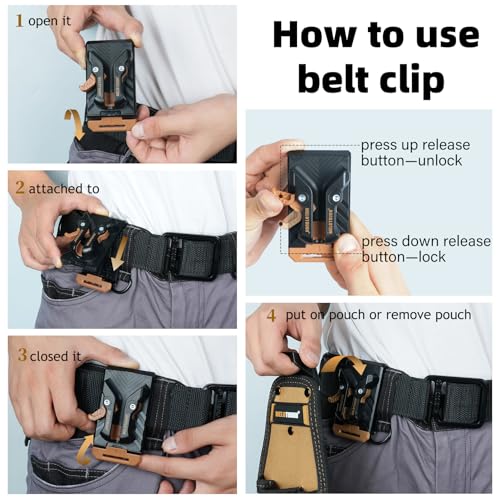 MELOTOUGH Small Tool Pouch with Quick Release Belt Clip,Tool Belt Pouch Mini Work Organizer Tool Holster Knife Holder