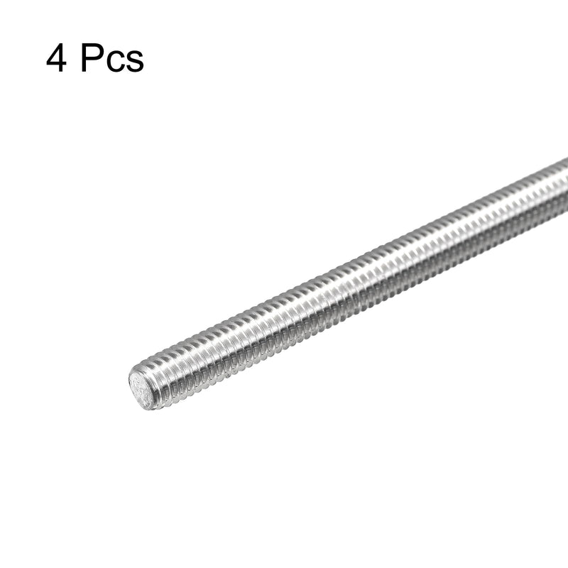 MECCANIXITY Fully Threaded Rod M6 x 500mm 1mm Thread Pitch 304 Stainless Steel Right Hand Threaded Rods Bar Studs 4 Pack
