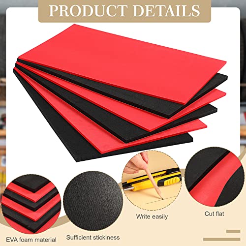 Sumind 3 Sets 16 x 22 Inch Tool Box Foam Organizers Liner Adjustable Inserts Foam Non Slip Liner Mat for Tool Box, Cabinet and Chest Drawers, Black Top and Red Bottom