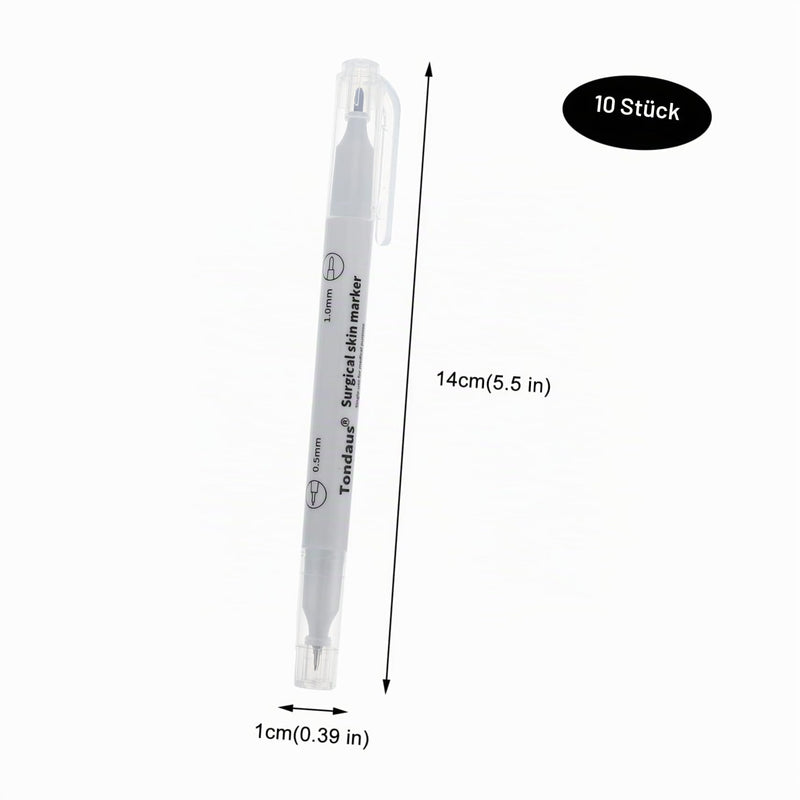 ULTECHNOVO Pack of 10 Medical Double Head Skin Markers for Surgical Marking and Eyebrow Mapping Waterproof Tattoo Pens Precise Lines