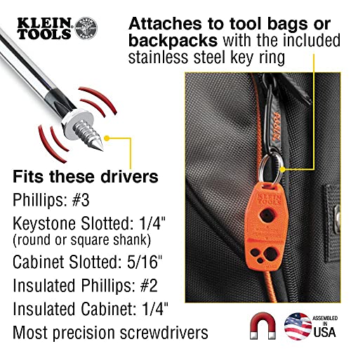 Klein Tools 5141 4-Pack Canvas Zipper Tool Bag Bundle with MAG2 Screwdriver Magnetizer/Demagnetizer
