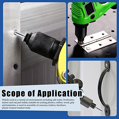 Glarks 290Pcs 5/32" x 5/16" / 3/8" / 1/2" / 5/8"/ 13/16" / 1" / 1-3/16" Large Flange Aluminum Blind Rivets Pop Rivets Assortment Set for Joining Metal Plate Pipe Automotive