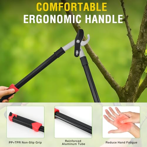 Yesker 29 Inch Loppers for Tree Trimming Heavy Duty Bypass Loppers Powerful Gear Action Sharp Steel Blade Tree Trimmer up to 1.5" Dia Cut Capacity Non-slip Handle Branch Cutter for Garden Maintenance 29" Loppers