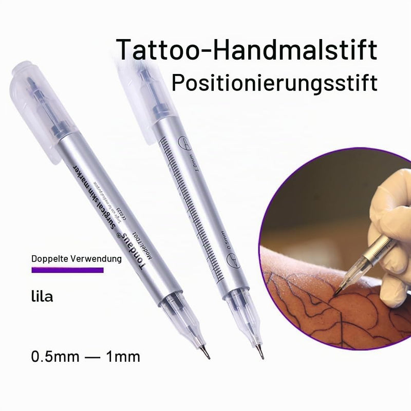 GBK Tattoo Pens Set of 6 with Ruler, Skin Marker Pen for Skin Marking, Tattoo Pen & Stencil Pen, Body Painting Pens, Skin Marker, Tattoo Accessories for Adults, Waterproof