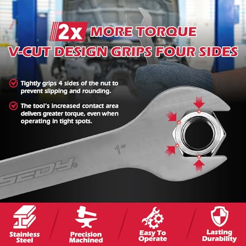 19-Piece Super Thin Open-End Wrench Set, SAE 1/4"-1-1/16" & Metric 5.5–27 mm, 3 mm Thickness Slim Wrench Set for Tight Spaces, Nickel Plated Flat Wrenches with Red & Blue Rolling Storage Pouches 19-Pc MM/SAE (3mm Super Thin)