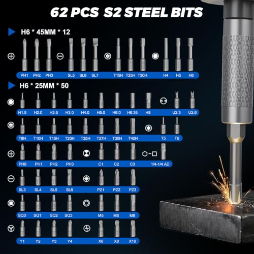 STREBITO Magnetic Screwdriver Set, 67-in-1 Ratcheting Screwdriver Set Black