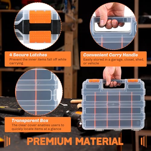 Small Parts Organizer 3Pack Storage Case Tools Box 34-Compartments