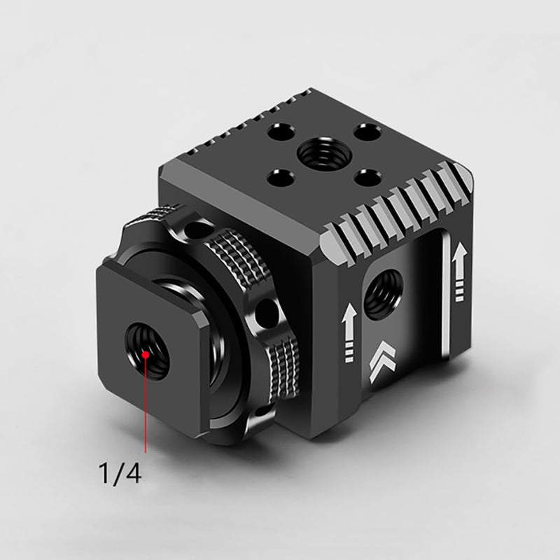 Triple Hot Shoe Mount Adapter Cold Shoe Extension Mount Monitor Holder Bracket 1/4 Arri Hole for Camera Cage Rig