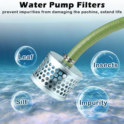 Tujoe 3 Inch Round Hole Suction Strainer Filter Hose for Water Pump