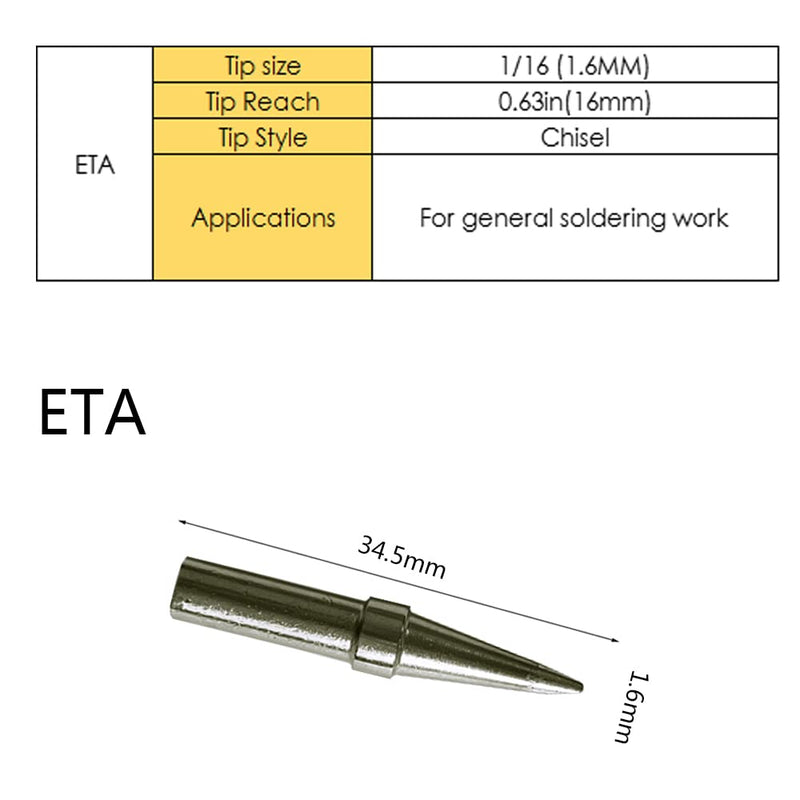 Welding solder tips for Weler LT replacement solder tips (ET) ET