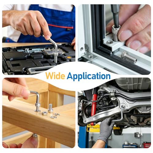 1388Pcs (M2 M3 M4 M5 M6) Metric Screw Assortment Kit,304 Stainless Steel Hex Socket Head Cap Assorted Nuts Bolts and Flat Washers Kit,Hardware Set for 3D Printer,Home Furniture,Industrial Uses etc