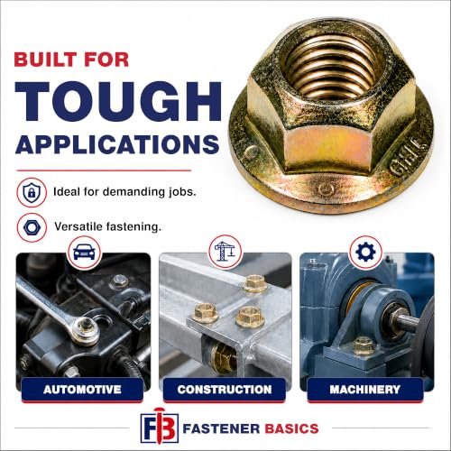 Grade 8 Hex Flange Lock Nuts, 5/8"-11, Pack of 25 5/8-11"