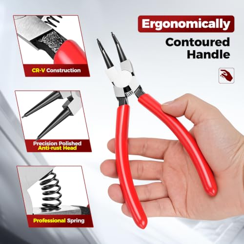 BILITOOLS 4PC 9" Internal & External Snap Ring Pliers Set 9'' Internal & External Snap Ring Pliers Set