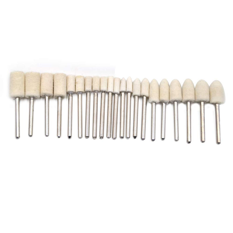 Oudtinx 100pcs Multifunctional Wool Felt Mandrel Mounted Grinding Polishing Accessories Attachment Set - Compatible with Dremel 1/8" Shank