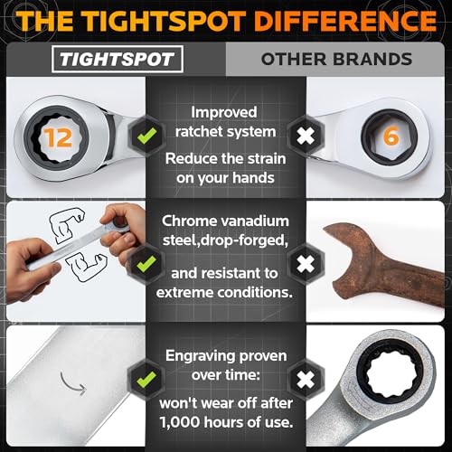 TIGHTSPOT 1-1/16 Inch Combo Ratchet Wrench - Hardened, Tight-Spot Tool 1 1/16 Inch/SAE