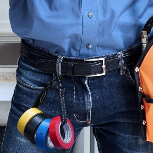 MELOTOUGH Tool Belt Pouches Electrician Tool Pouch with Belt Clip,Electrical Tape Holder Tape Thong with Trigger Snap Hook Electrical Tape Strap for Tool Bag, Tool Backpack, Tool Belt(Black)