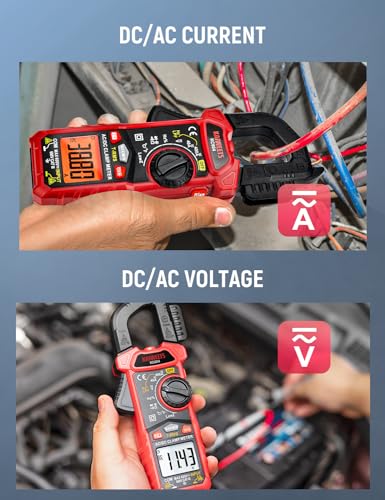 KAIWEETS Current Clamp AC DC, Current Meter True-RMS 4000 Count, Clamp Ammeter Torch Backlight for Measuring AC/DC Voltage Current Temperature Continuity Diode NCV, KC604