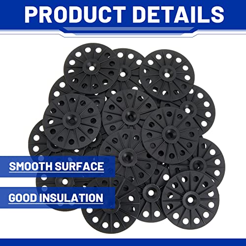 Fabbay 400 Pcs Polypropylene Washers 60 mm for Fixing Supporting Rigid Foam Insulation Panels and Sheets Load Spreading Plastic Washers Flat for Screws and Nail, Black