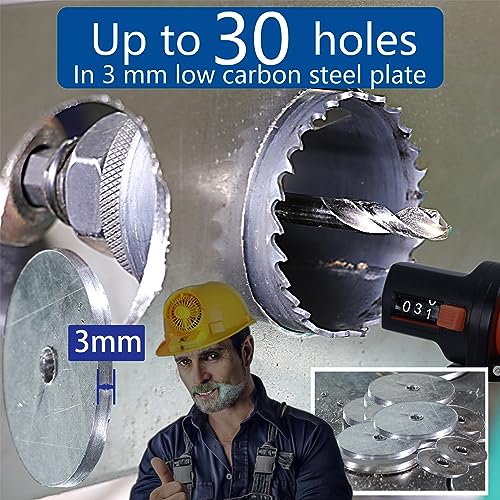 8” HSS Bi Metal Hole Saw Cutter for Wood Drywall Plastic Aluminum Mild Steel Iron Metal Stainless Steel Heavy Duty Hole Saw Bit with Arbor (203mm)8"