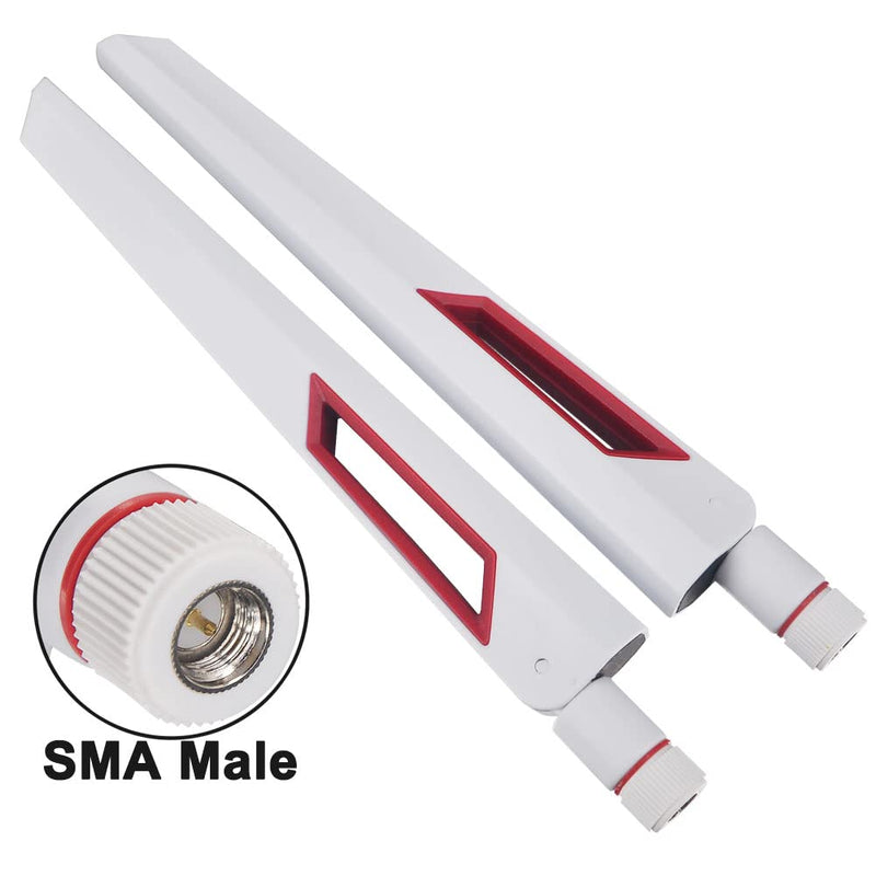 Onelinkmore Dual Band WiFi Antenna 2.4G 5G 5.8GHz Router Antenna SMA Male Universal Antenna for PC Desktop FPV Drone PS4 ASUS AC88U AC87U Antennas WLAN WiFi Antenne Booster Pack of 2