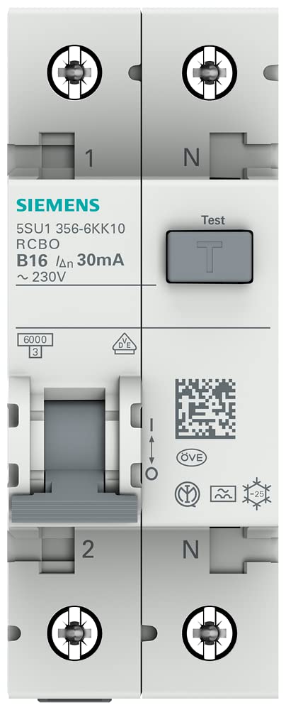 Siemens 5SU13566KK10 FI/LS switch RCBO 1P+N 6kA TypA 30mA B10 230V