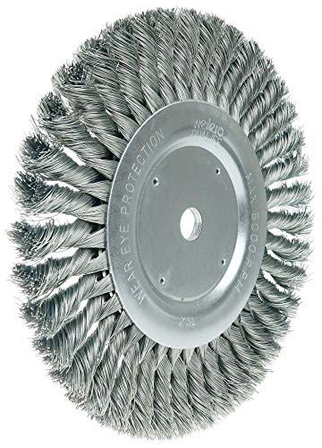 Weiler 08155 8" Standard Twist Knot Wire Wheel, .023" Steel Fill, 5/8" Arbor Hole, Made in the USA 0.023" Wire Size Pack of 1
