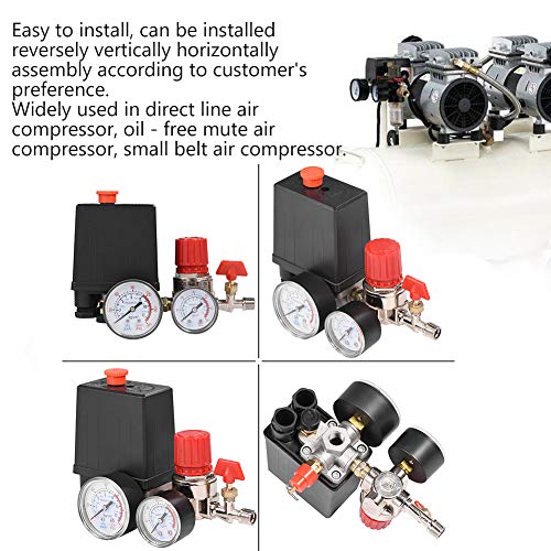 Mumusuki Air Compressor Pressure Switch Control Valve Regulator with Gauges for Fast Pressure Reduction 0.05-1.2Mpa 3000L/min