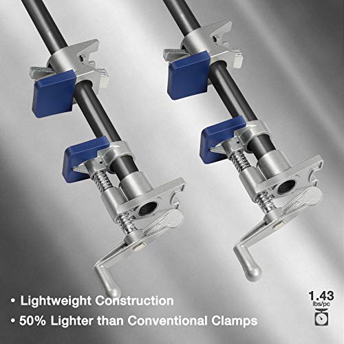 WORKPRO 3/4" Pipe Clamps with H-shaped Feet, Lightweight Cast Aluminum