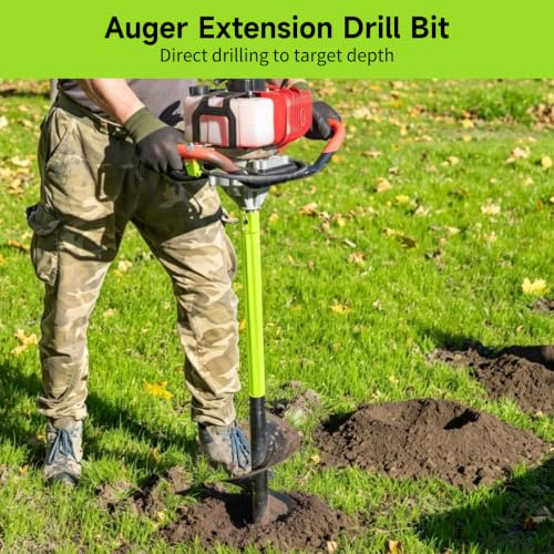 3 Pcs Auger Extension Drill Bits Set, 3/4" Shaft, Green, 7.7/11.4/19.3 in
