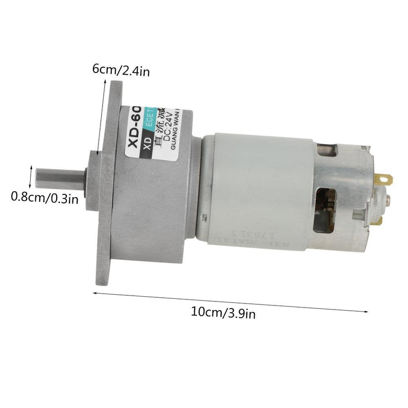 Mini DC Gear Motor DC12V/24V 35W Metal Speed Adjustable Large Torque Motor CW/CCW(24V 150rpm) 24V 150rpm