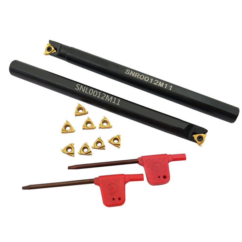 SNR0012M11 + SNL0012M11 Internal and external tap, turning tool holder with 5 pieces 11IR A60 + 5 pieces 11ER A60 threading inserts.