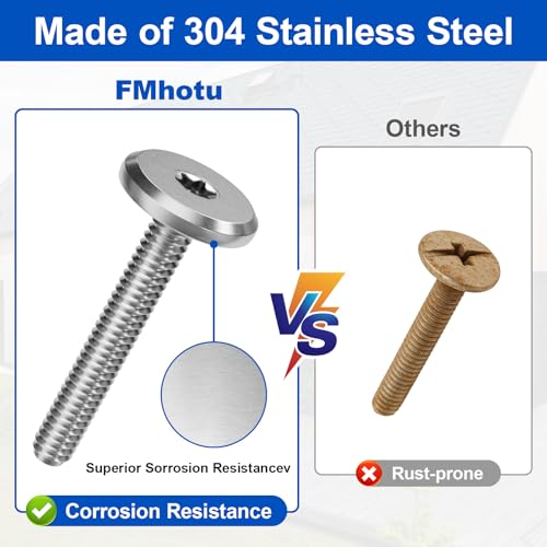 Combo Sidewalk Screws Bolts 1/4" X 2" 100-Pack Hurricane Shutter Hardware Combo: 1/4" x 2"