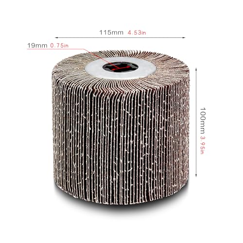 Flap Sanding Drum 4.5"x4", 120 Grit, Aluminum Oxide, 3/4" Arbor A2 Fine Medium