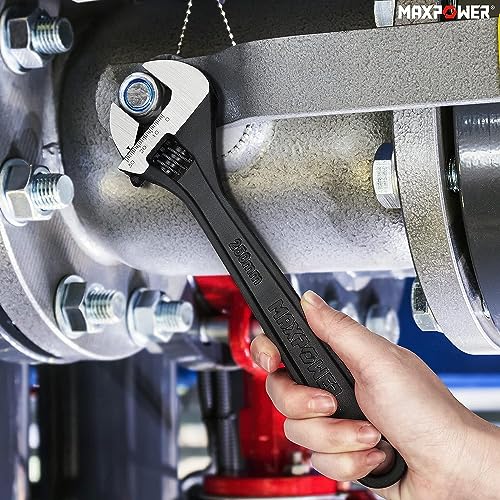 MAXPOWER Adjustable Wrench Set, Forged, Heat Treated, Black Phosphate Finish Adjustable Wrenches, 4 Pack (6-inch, 8-inch, 10-inch, 12-inch) 6“ 8” 10“ 12”