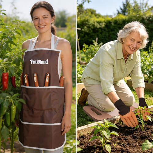 Brown Garden Tools Set 26-Piece, Gardening Gifts for Women Men brown-26pcs