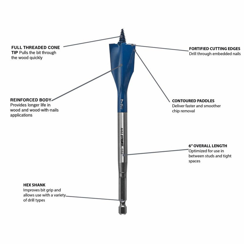 Bosch NS5006 6 pc. Nail Strike Wood-Boring Bit Set