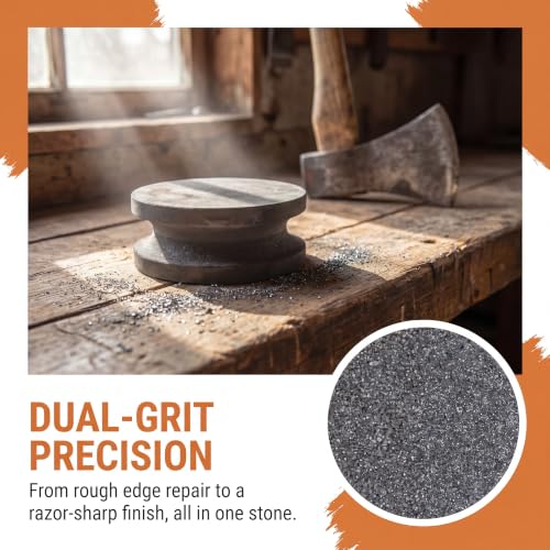 4" Axe Sharpening Stone, Dual Grit (Coarse/Fine),2 Pack 2
