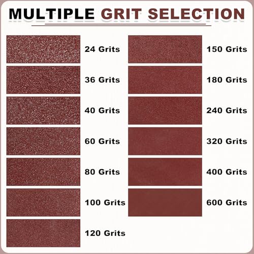 HARFINGTON 6 x 48 Inch Sanding Belts, 6 Pcs 400 Grits Aluminum Oxide 6x48 inch(400 grit)