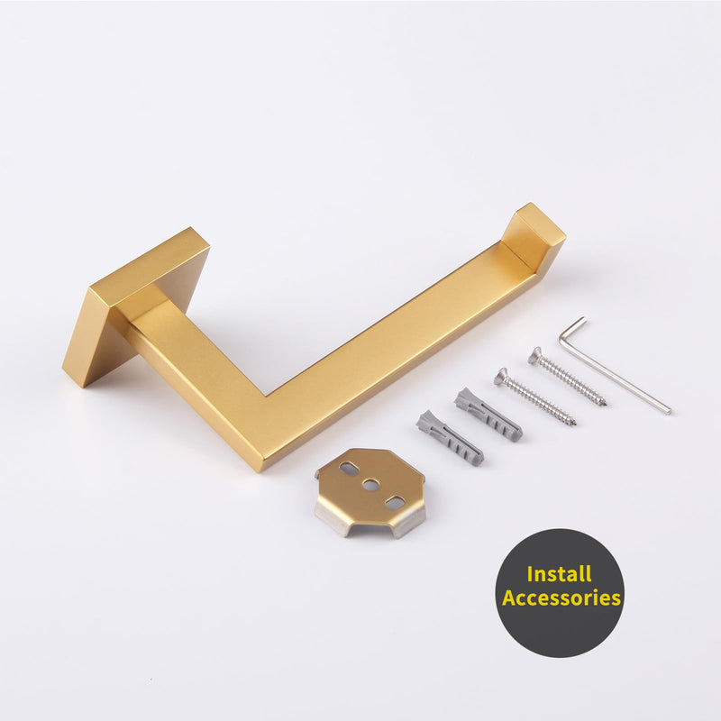 GERZWY Gold Bathroom Toilet Paper Holder Stainless Steel Tissue Paper Roll Holder Wall Mount IG1805-BE