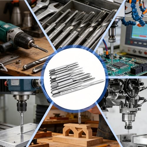 10 pieces M1 to M3.5 mini tap set, M2 thread cutter made of high-speed steel, standard tap set for machining nuts on machine tools