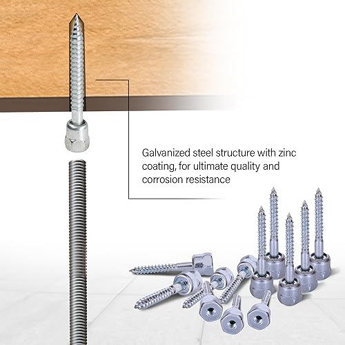 Everflow Sammys 8009925-25 GST 25-380 3/8 Inch Screw Vertical Threaded Rod Anchor Designed for Wood, Easy Use, No Pre-Drilling Required, Steel Zinc Finish, 3/8 x 2-1/2 Inch Screw Length (Pack of 25)