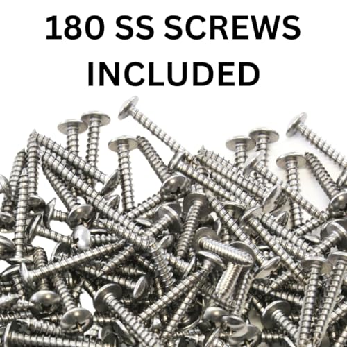180 Piece Truss Head Stainless Steel Screw Set for Dock Bumper Installation Marine Grade 10 x 1-1/4 Inches SS 180