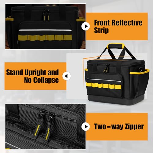 Rexmica Small Tool Bag 12-Inch Tool Tote Bag with EVA Hard Bottom