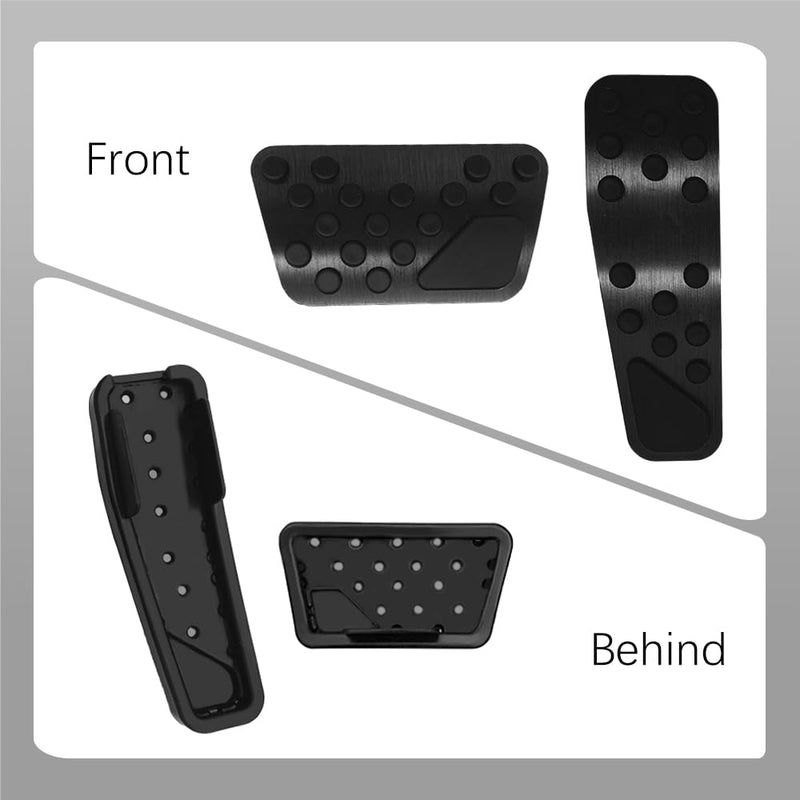 Auto Aluminum Pedal Covers, Auto No Drilling Accelerator Pedal Covers, Anti-Slip Aluminum Brake Gas Pedal Pads, Nonslip Car Pedal Pads for Dodge 2009-2022 Challenger Charger Chrysler 300C (Black) Black